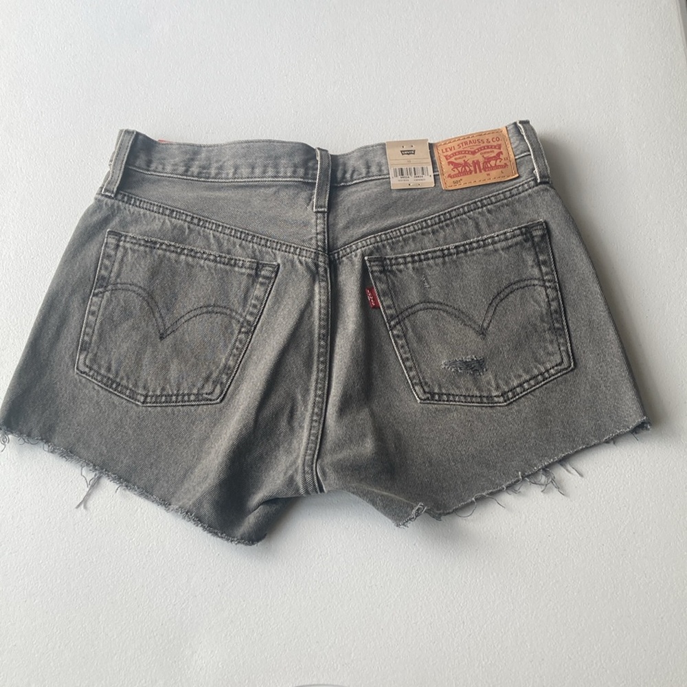 Levi’s distressed high rise 501 jean cotton denim short cutoff size 30 - Picture 9 of 17